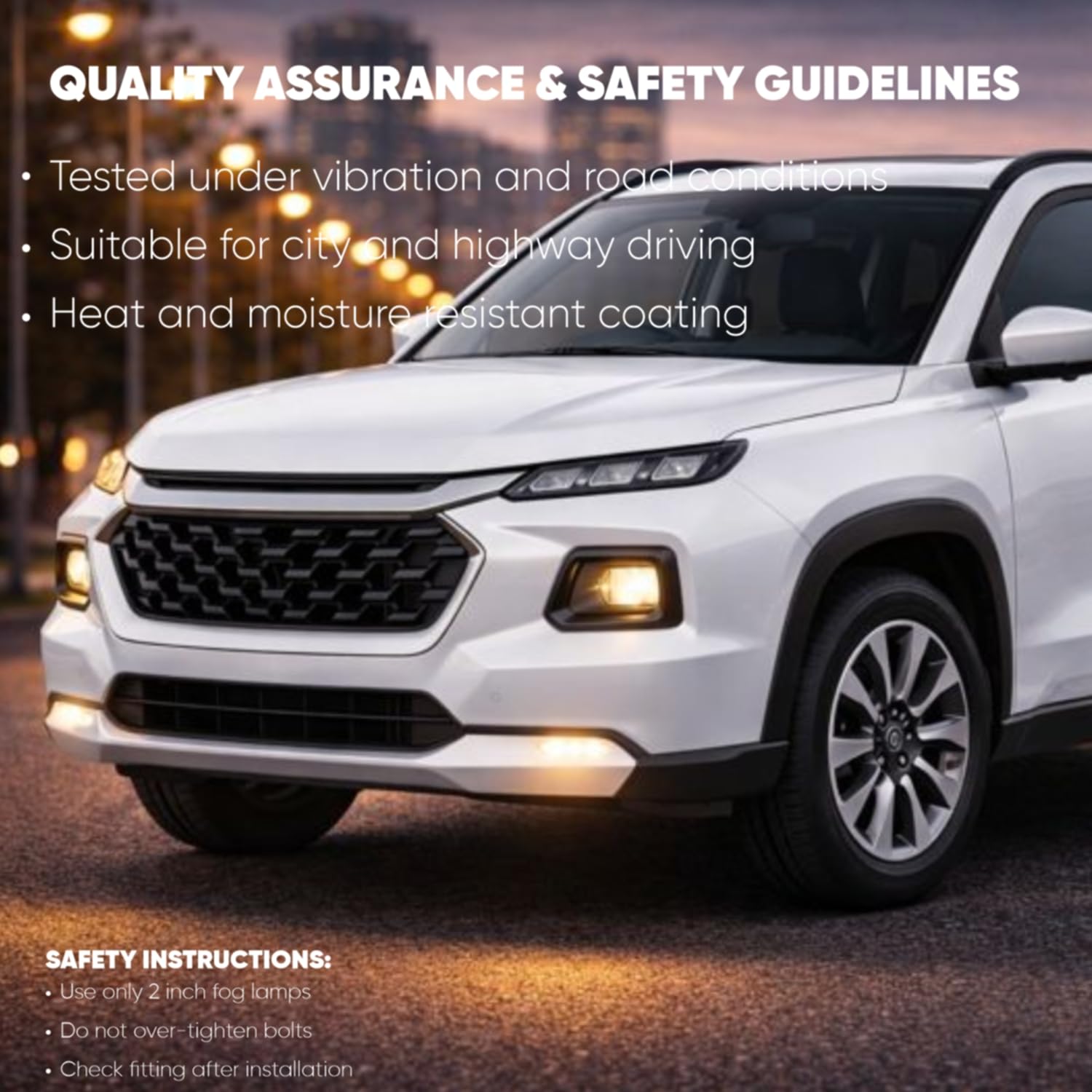 Audio Wheels SQ 2 Inch Fog Lamp Mounting Cover / Bracket Kit - Car & Vehicle Fog Brackets | Direct Replacement Set | Compatible with Maruti Suzuki Grand Vitara 2024