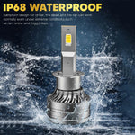 Audio Wheels H1-75W LED Headlight Bulbs – 75,00LM, 6000K Cool White, IP68 Waterproof, 1-Year Warranty, Super Bright Automotive Headlights (Pack of 2)