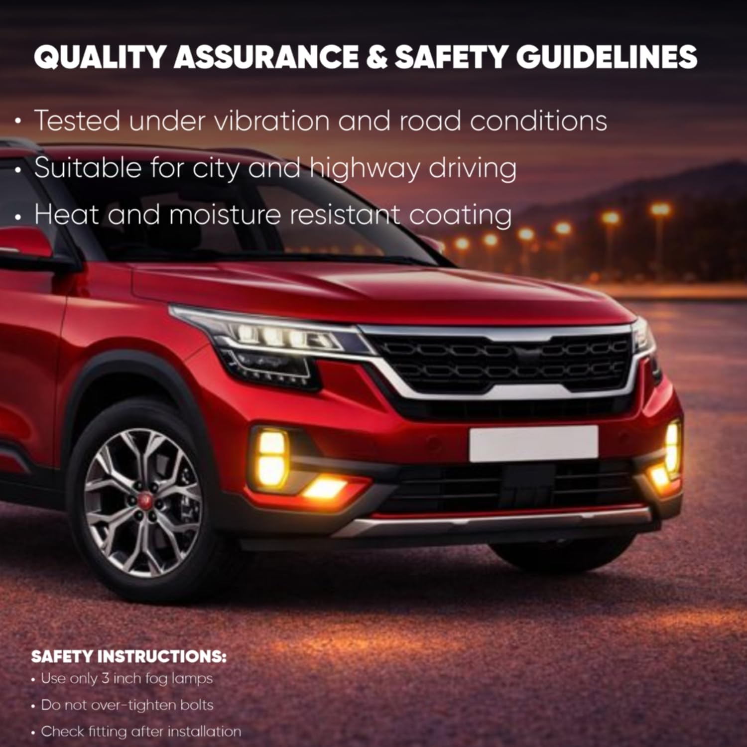 Audio Wheels 3 Inch Fog Lamp Mounting Cover/Bracket Kit - Car & Vehicle Fog Brackets | Direct Replacement Set | Compatible with Kia OLD SELTOS