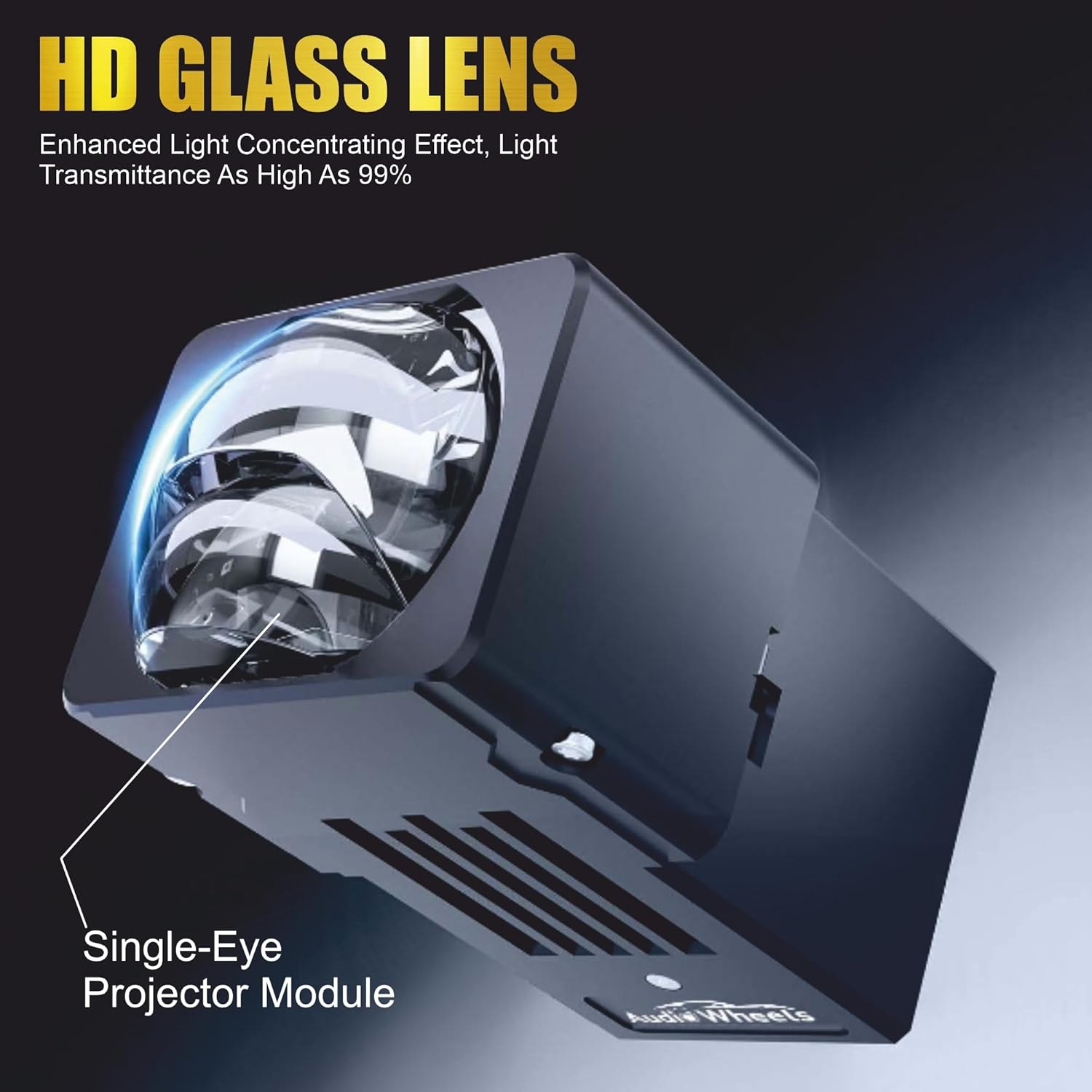 Audio Wheels 3 Inch Universal LED Projector Fog Lamp - 120W Car Projector Fog Light for Vehicle Modification (Tri-Colour, 1.8)