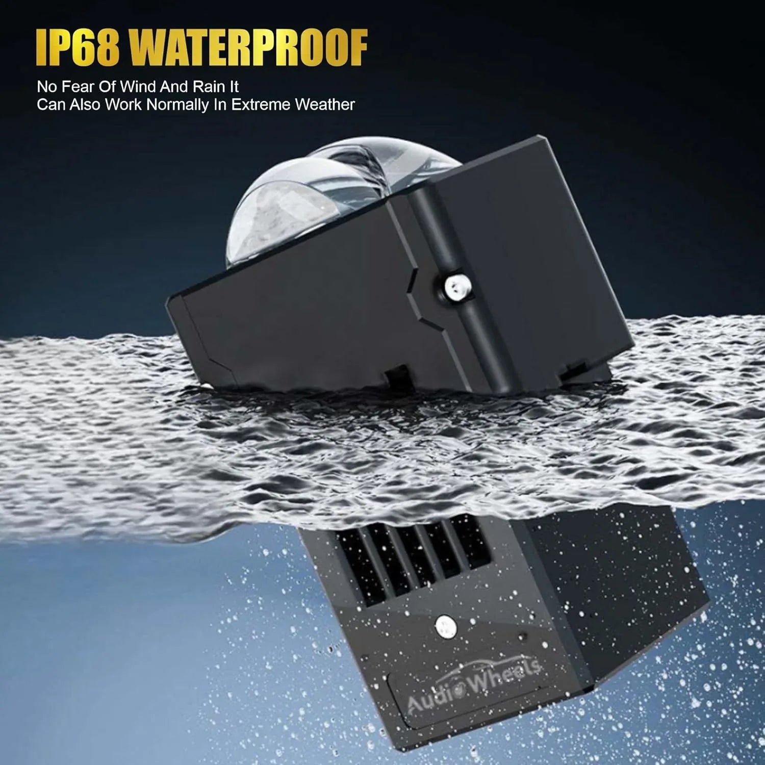 Audio Wheels 1.8" Square LED Fog Lamp | Single-Eye Projector | 6000K Cool White | 15,000 Lumens, 120W, IP68, 12V/24V - Fog Light for Cars & Vehicle Modification | Includes Mounting Assembly - Audio Wheels