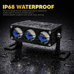 Audio Wheels 3 Eye Multifunctional Dual Beam External Lamp, Auxiliary Light, 120W Power Supply, White & Yellow Light, 20,000 Lumens, Heavy-Duty Aluminum, IP67 Waterproof, Universal Fit