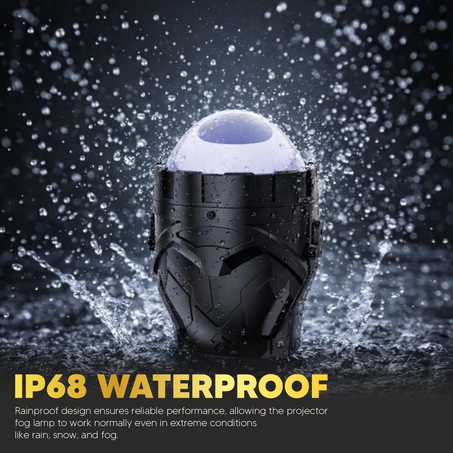 Audio Wheels AWLP-16 Tri-Color LED Projector Fog Lamp  200W High-Intensity  3000K Yellow  4500K Warm White  6000K White  Premium Metal Housing  1-Year Warranty