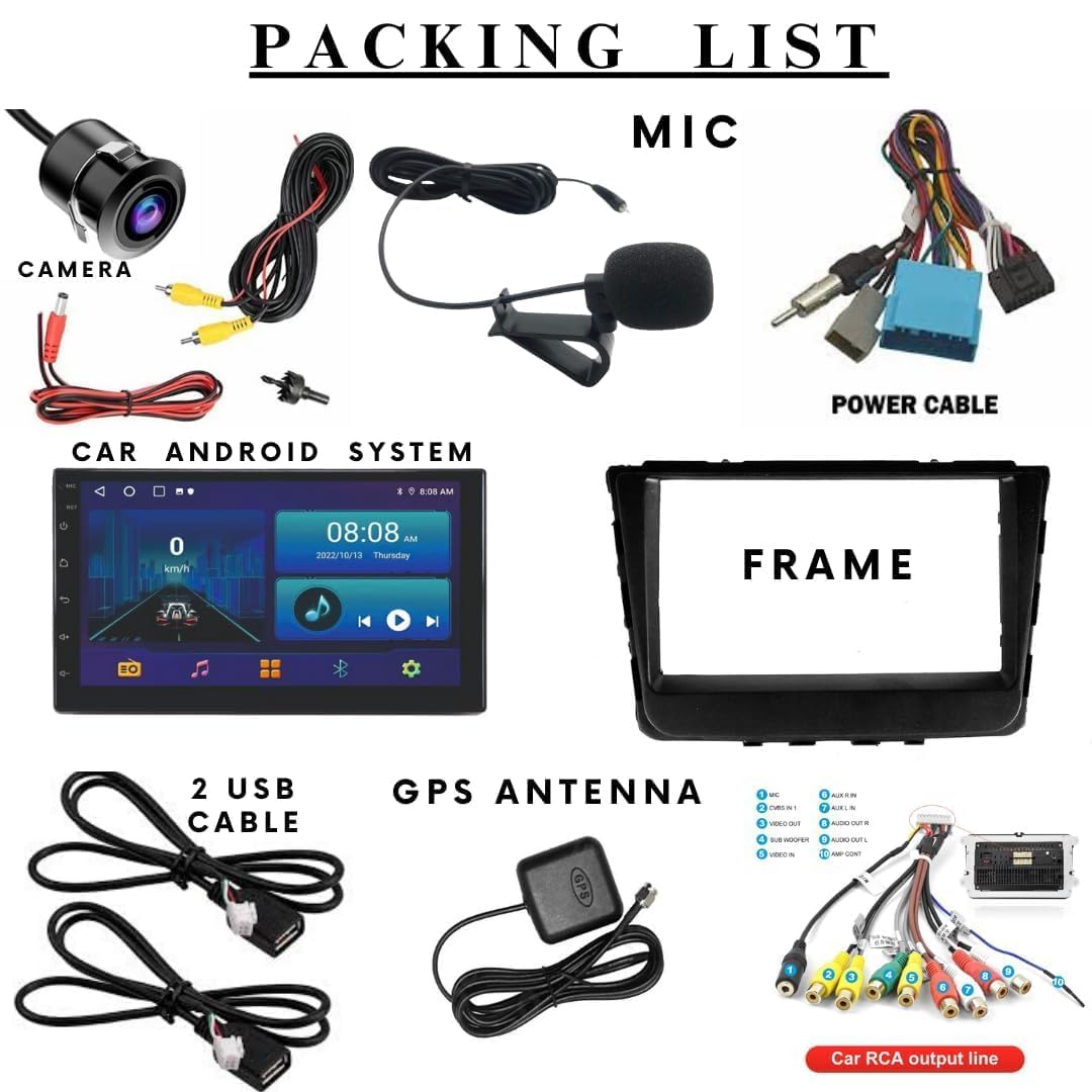 Audio Wheels Wireless CarPlay & Stereo Auto 9inch 1280P Car Android Display with Gorilla Glass  Android 13  TS-9 Processor  2GB & 32GB+Frame+HD Camera Included (Hyundai Creta 2020+)