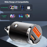 Audio Wheels 130W High-Power Dual-Port USB-C Car Charger: PD-30W & QC,100W LighterFast Charging Adapter for All Smartphones and teble's and More.