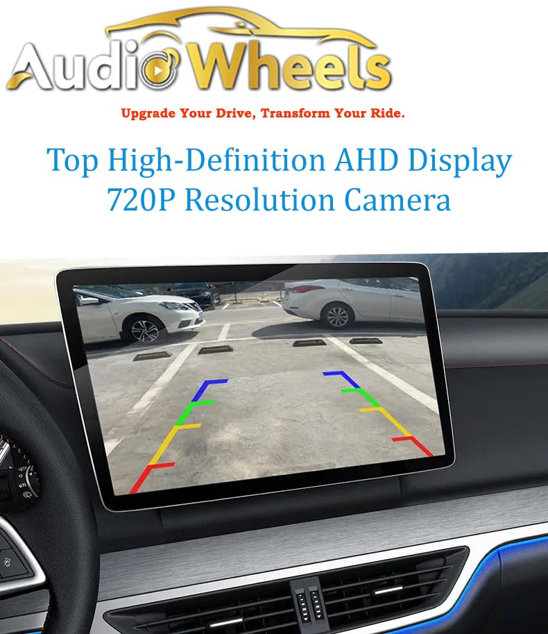 Audio Wheels Car AHD Moving Path Guide Line with 170° Perfect View Angle Design Waterproof Parking Reverse Moving Path Guide Camera only for Car Android Monitors.