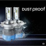 Audio Wheels H4/H19 60W LED Headlight Bulb for Car | 6000K Cool White Projector - Compatible Upgrade | Night Eye Style Plug & Play LED Bulb