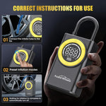 Audio Wheels Universal Digital Tyre Inflator [TI-03]  for Car, Bikes and SUVs | 65W Portable Air Compressor, 5600 mAh, Auto Shut-Off & LED Light  150 PSI