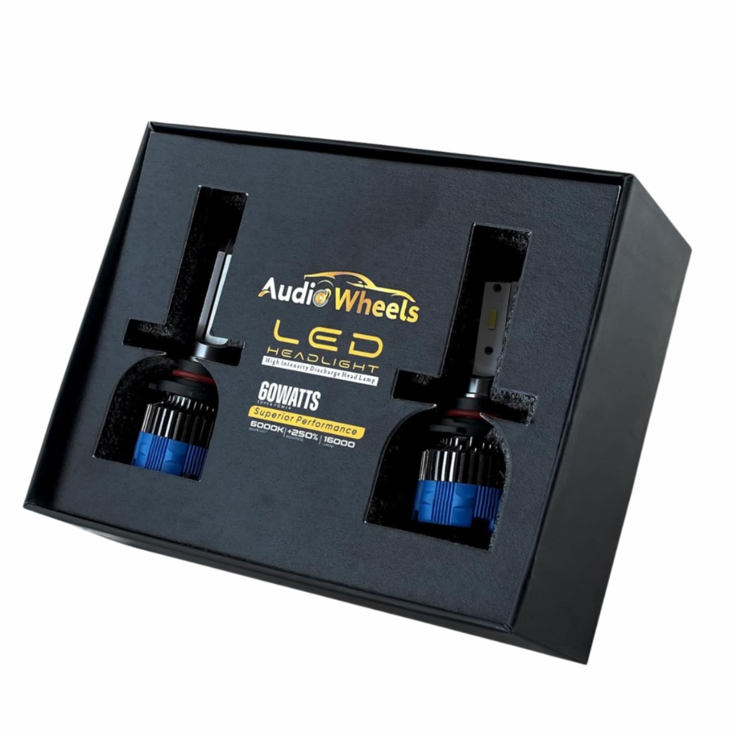 Audio Wheels H8/H11 60W Car Led Headlight Bulbs,16,000 Lumens Super Bright LED Headlight Conversion Kit for Cars 6000K Cool White Quick Installation Halogen Replacement, (H8/11-60W)