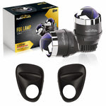 Audio Wheels fog lamp with packaging and additional covers on a white background


