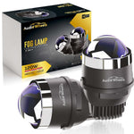 Audio Wheels fog lamp with packaging on a white background

