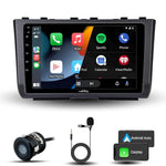 Car multimedia system with touchscreen display, microphone, and Android Auto/Carplay compatibility