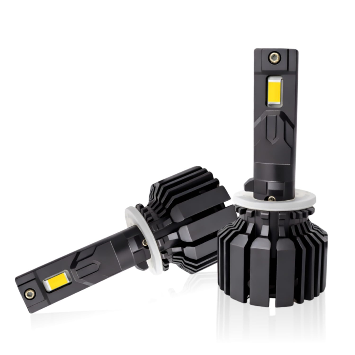 Two black car headlight bulbs