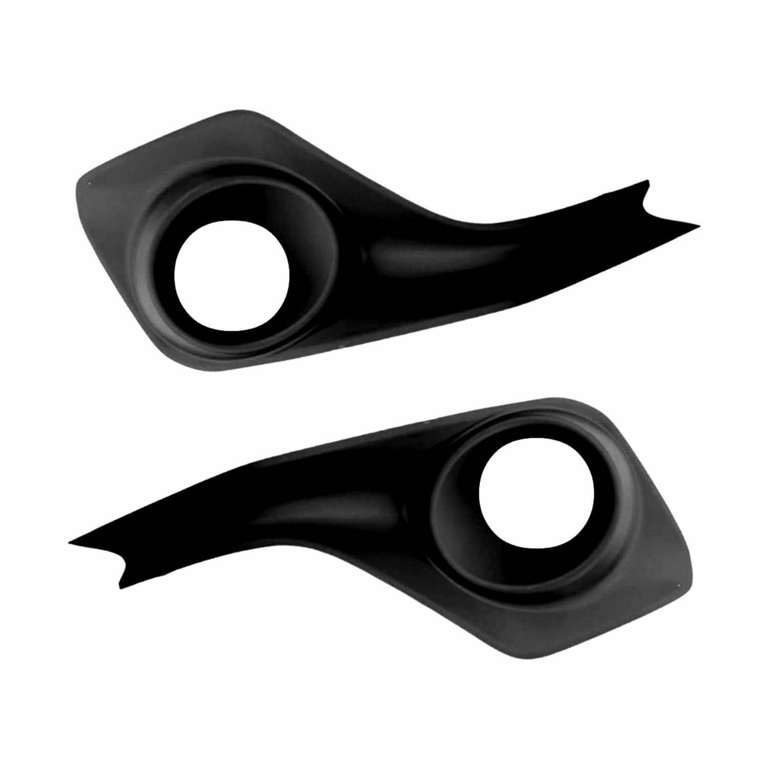 Two black plastic car trim pieces