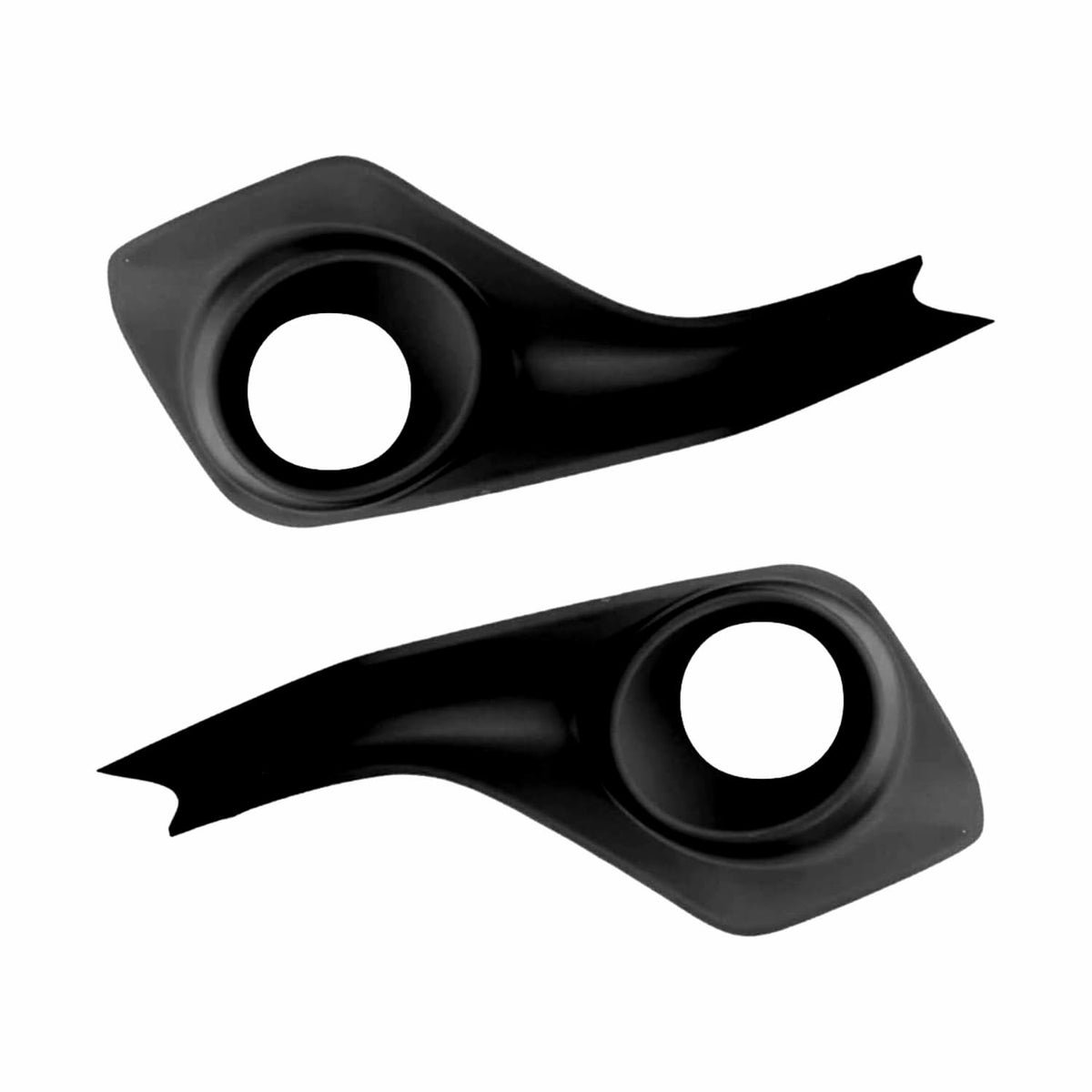Two black plastic car trim pieces