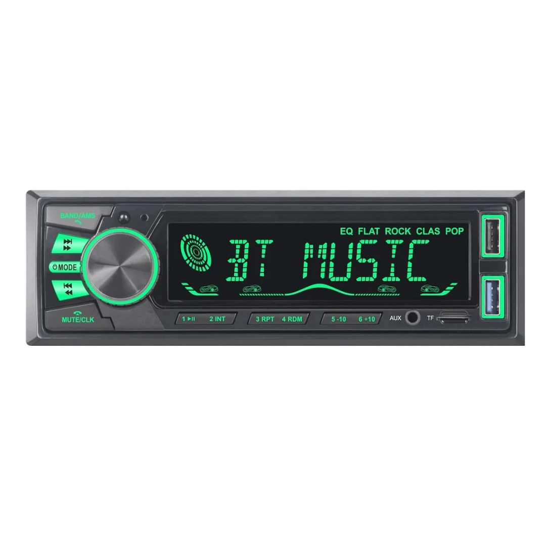 Audio Wheels Car Radio Bluetooth Single DIN Car Stereo Audio, MP3 Player Car Stereo 1 DIN with Bluetooth Handsfree/FM/Dual USB/TF/AUX/EQ/Quick Charge, with Wireless Remote Control (S-820).