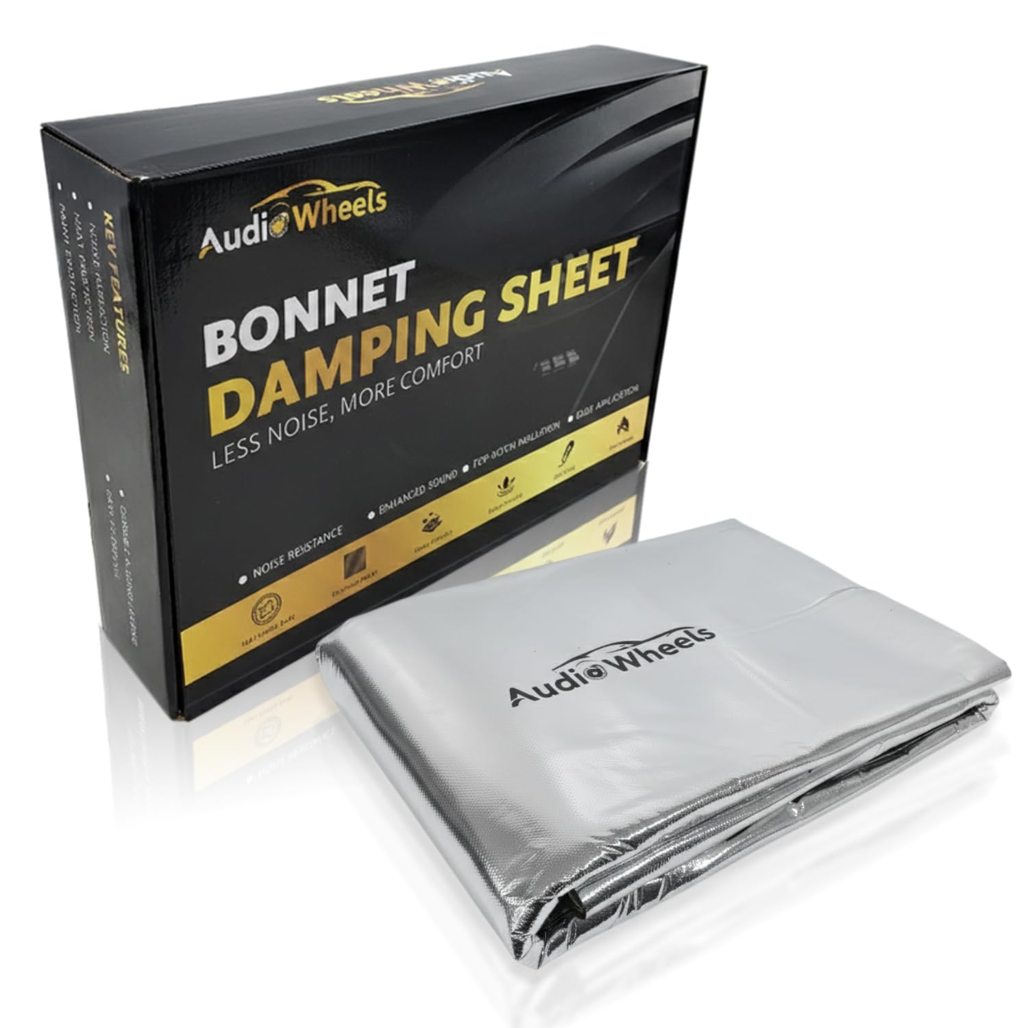 Audio Wheels Car Bonnet Damping Sheet 6MM Soundproof Foam Aluminium Foil Heat Noise Reduction