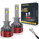 Audio Wheels H1 110W LED Headlight Conversion Kit 16000LM 6000K IP68 Plug and Play 2 Year Warranty