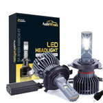 Audio Wheels H4 110W LED Headlight Bulbs 16000LM 6000K Cool White Halogen Replacement Set of 2
