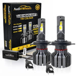 Audio Wheels H4 H19 120W Tri-Color LED Headlight 15000LM 6000K 4300K 3000K Pack of 2