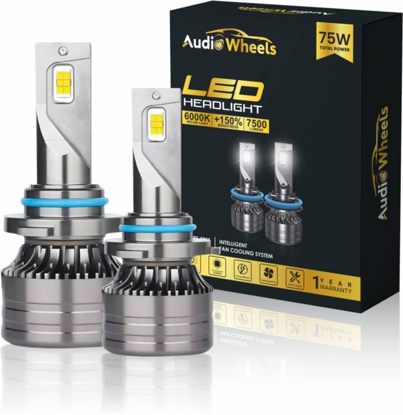 Audio Wheels LED Headlight for Ford, Honda, Hyundai, Toyota Endeavour, Civic, CR-V, Creta, i20, Corolla Altis, Fortuner