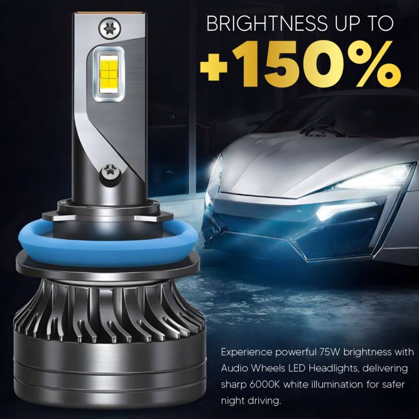 Audio Wheels H8/11-75W LED Headlight for Ford, Honda, Volkswagen, Maruti Suzuki Endeavour, CR-V, Jeep, S-Cross, Polo