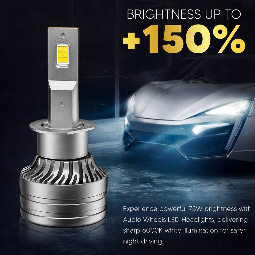 Audio Wheels LED Headlight for Chevrolet, Ford, Renault, Tata, Toyota Enjoy, Fiesta, Duster, Bolt, Indica, Zest, Innova