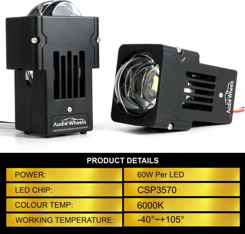 Audio Wheels Universal LED Fog Lamp Projector Unit For Car