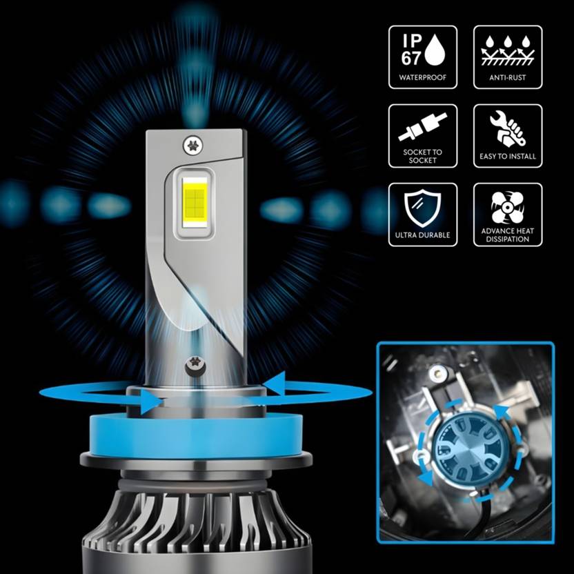 Audio Wheels H8/11-75W LED Headlight for Ford, Honda, Volkswagen, Maruti Suzuki Endeavour, CR-V, Jeep, S-Cross, Polo